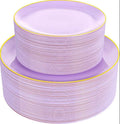 PULOTE 100PCS Purple Plastic Plates Disposable -*