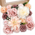 AmyHomie Blush Champagne Artificial Flowers Combo **