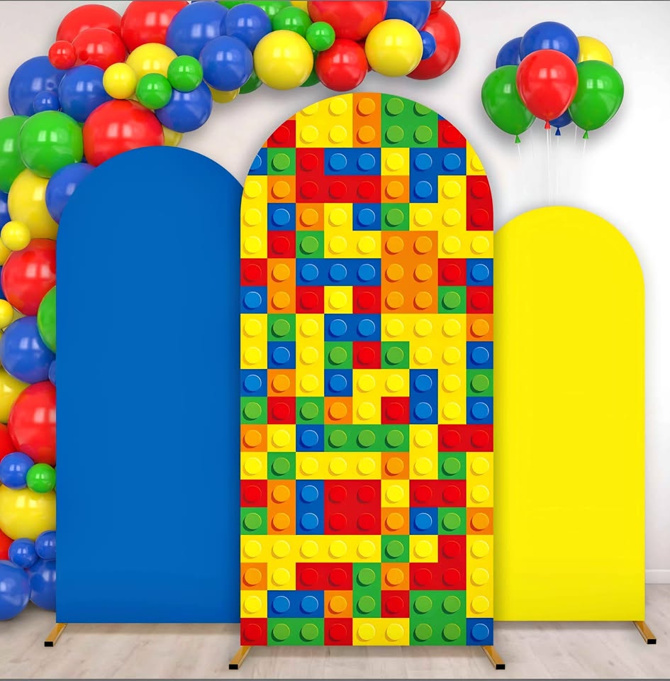3 Pcs Building Blocks Arch Backdrop Covers **