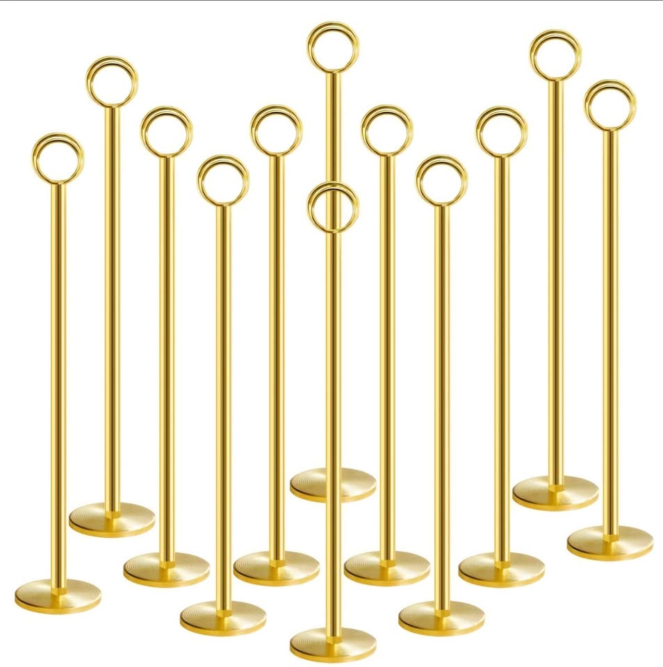 Urban Deco 12PK Table Number Holders Place Card Holders 12 Inch Table Card Holders Steel Card Holder
