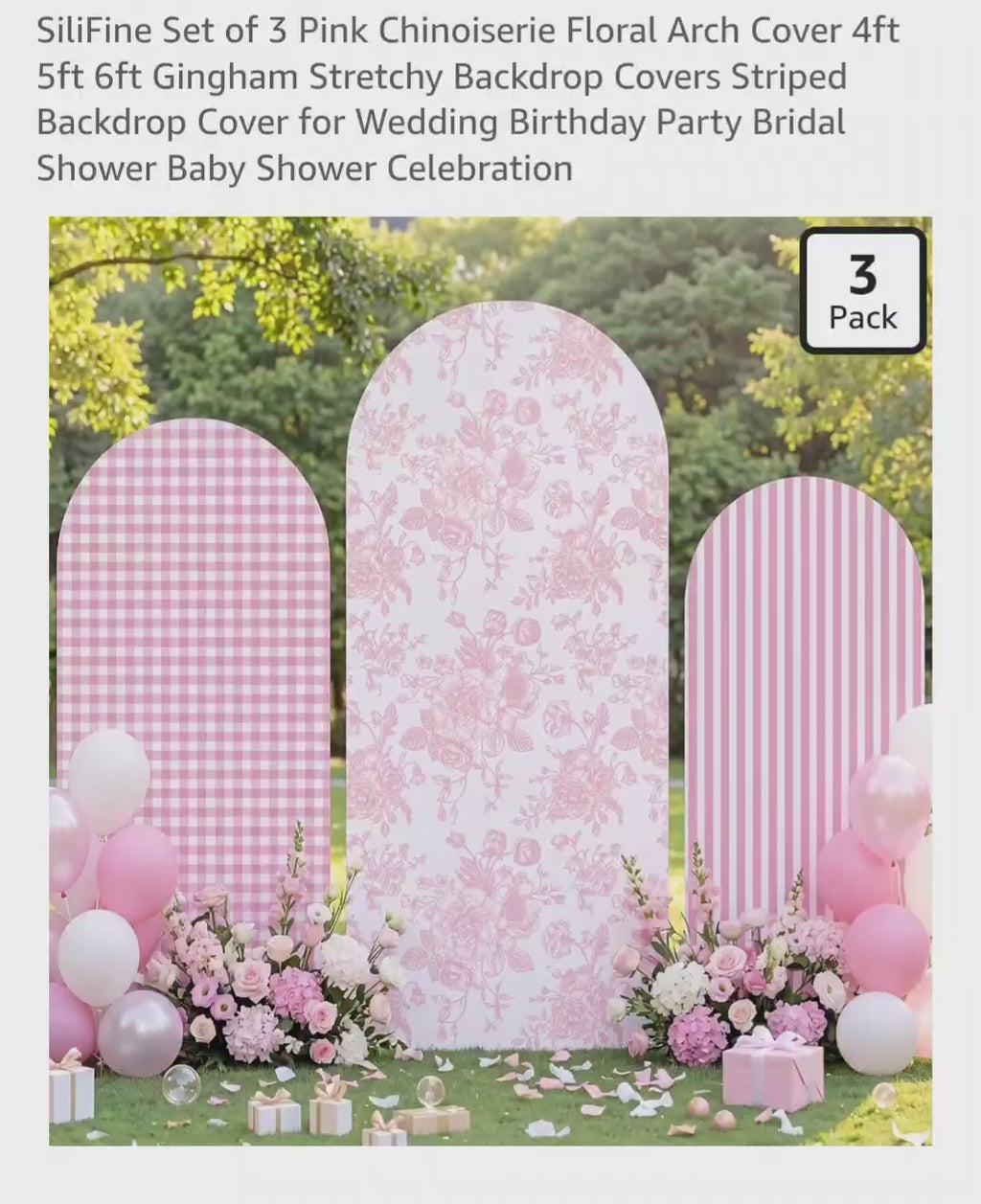 SiliFine Pink Arch Backdrop Covers