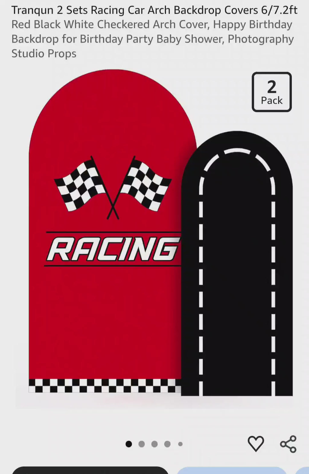 Tranqun Racing Car Arch Backdrop Covers (2 Sets)