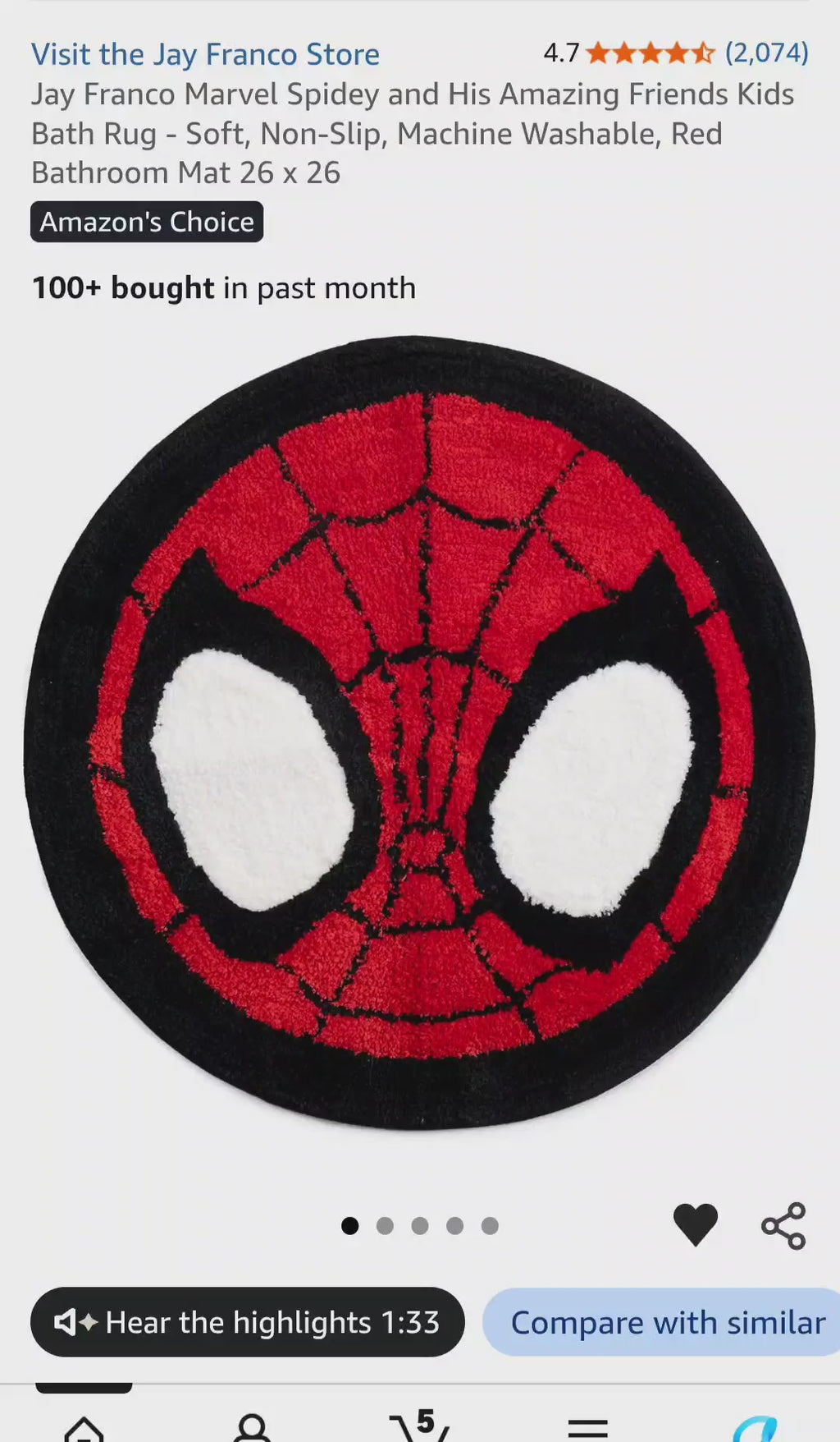 Jay Franco Marvel Spidey and His Amazing Friends Kids Bath Rug