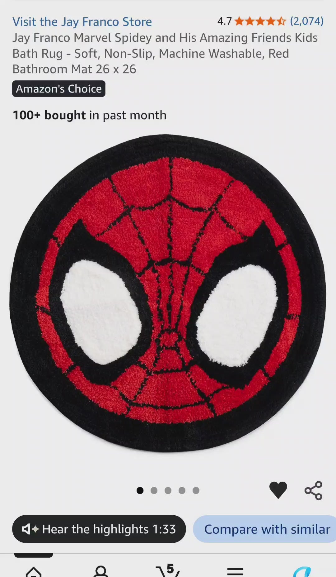 Jay Franco Marvel Spidey and His Amazing Friends Kids Bath Rug