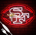 Football Team Neon Sign, Cool Dimmable Light Up Football Team Logo Hanging USB Powered for Wall Decor