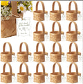 LemonRoad 20 Sets She's Fresh Off The Market Mini Wooden Woven Basket with Card Wood Mini Flower *