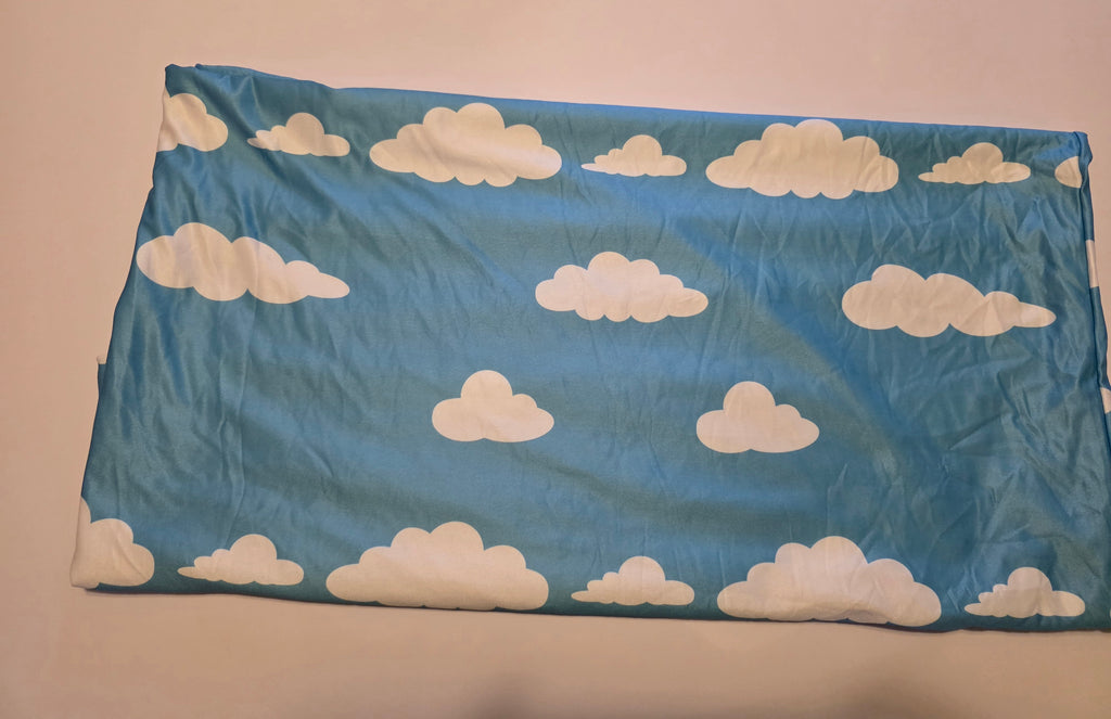 RimCereal Cartoon Arch Backdrop Cover, 7.2 ft Blue Sky & White Clouds