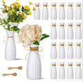 Ninehaoou 20 Pcs Plastic Bud Vases, White