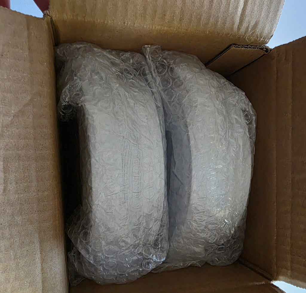 BESTSTAR White Disposable Plastic Plates with Silver Rim