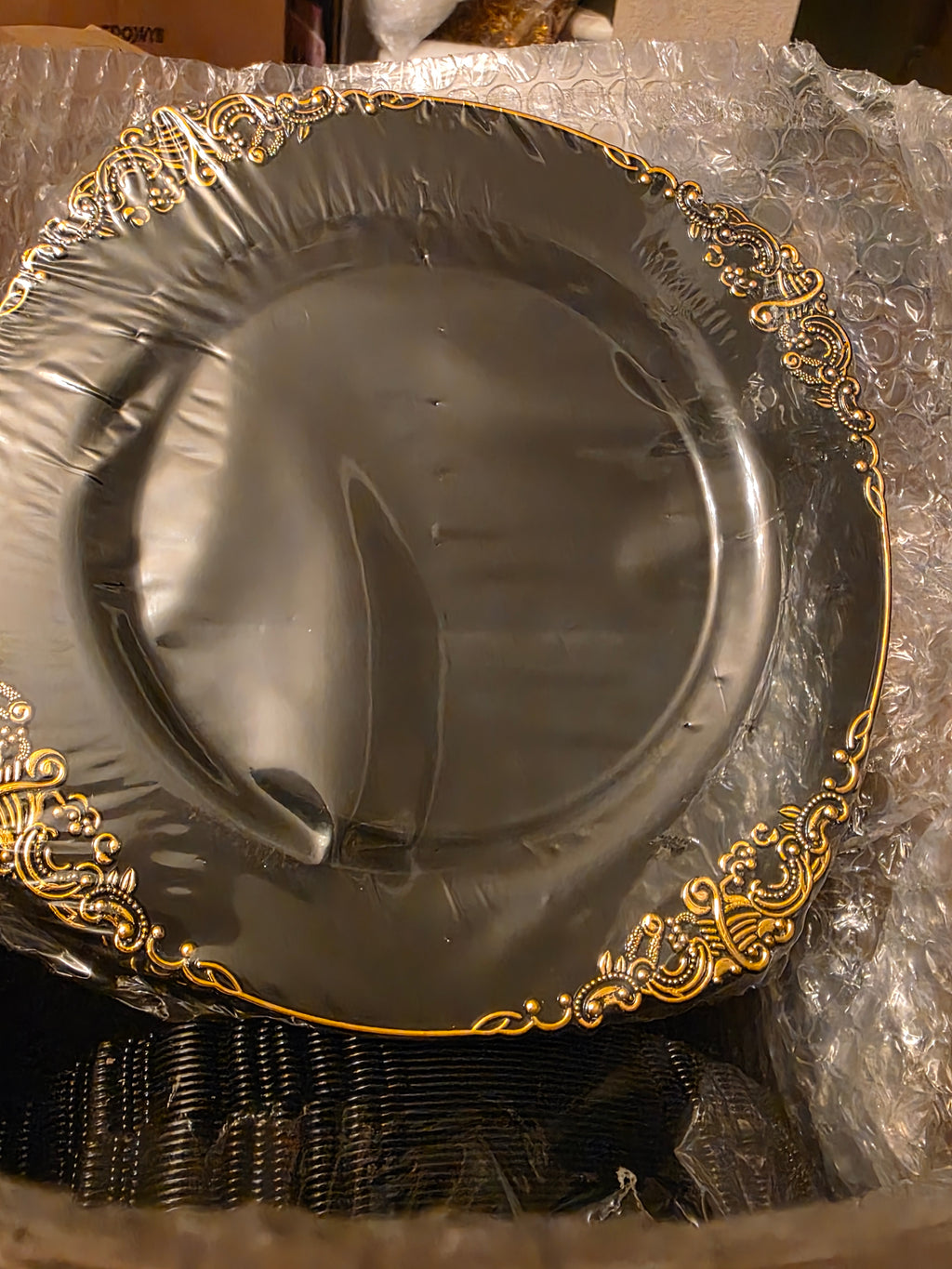Nervure 100Pcs 7.5'' Black Plastic Plates