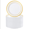 BESTVIP 100PCS Gold Plastic Plates, 7 Inch Disposable