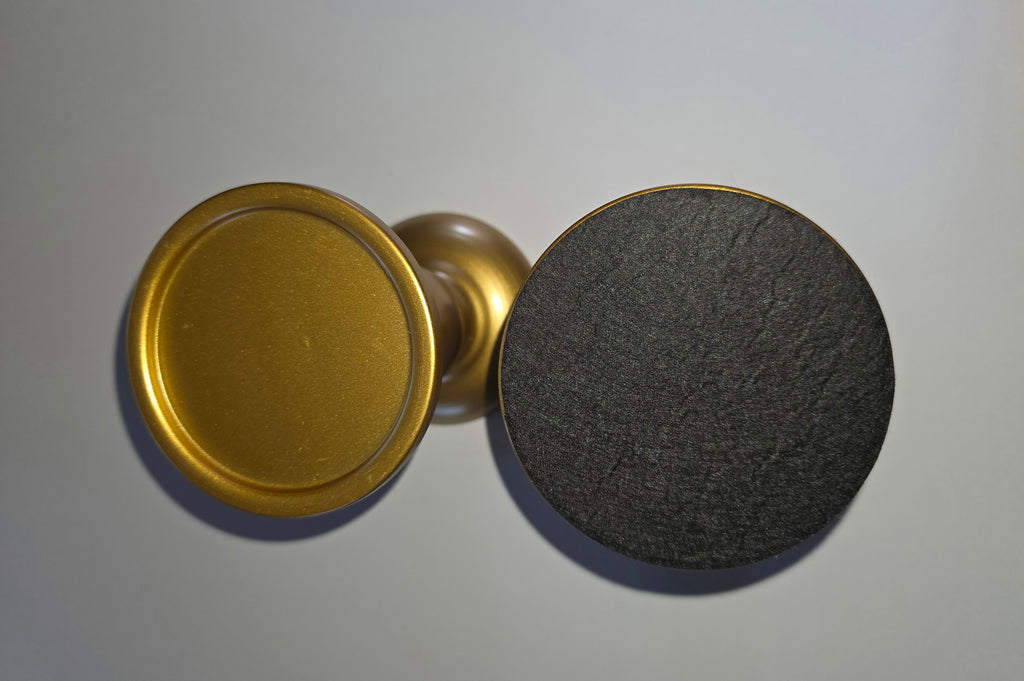 Set of 2 Gold Metal Pillar Candle Holders for 3 inches Dia Candle