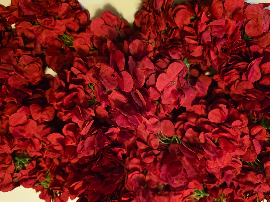 Nagobi Red Hydrangea Artificial Flowers with Stems, 64 Pcs