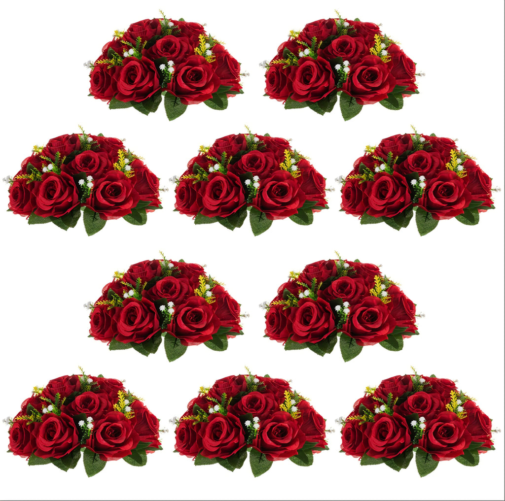 NUPTIO Flower Ball for Wedding Table Centerpieces, 10 Pcs Artificial Roses *
