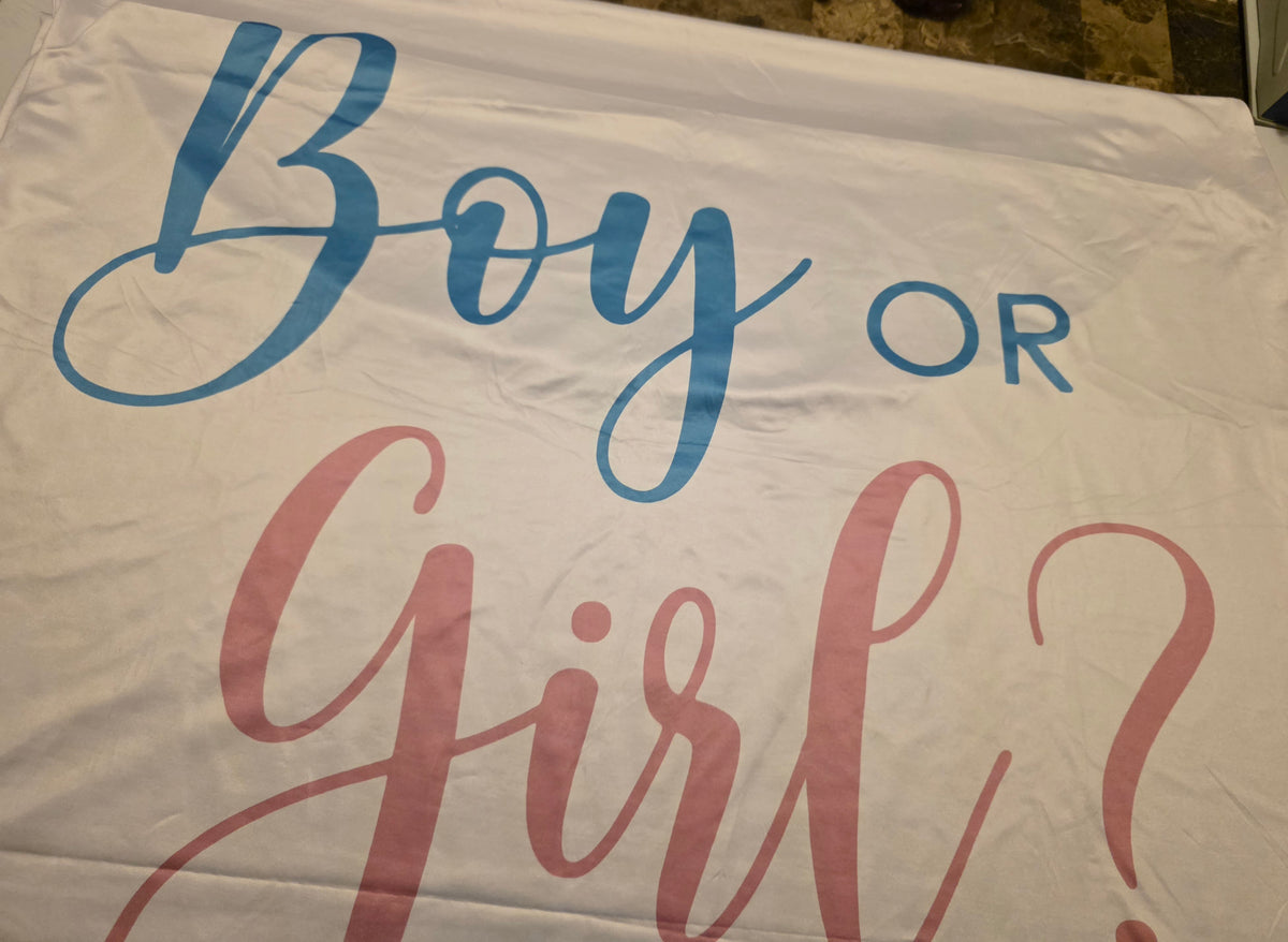Moukeren Blue Pink Boy or Girl Gender Reveal Arch Decoration Backdrop Cover 6.6 ft Boy or Girl