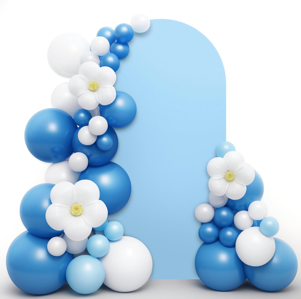 LEBENGURU 6FT Arch Backdrop Cover, Baby Blue Spandex for Round Top