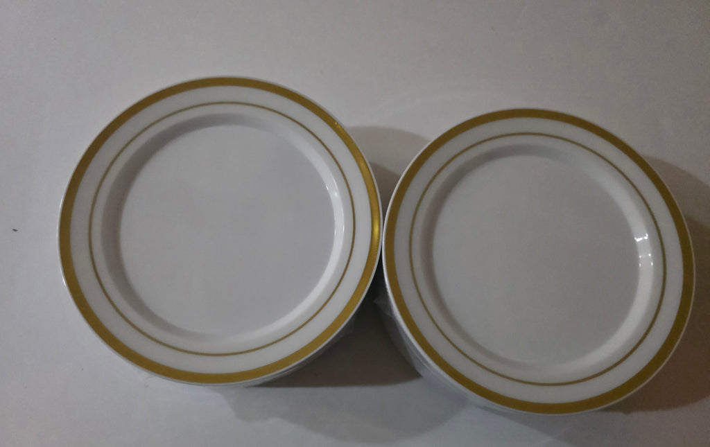 BESTVIP 100PCS Gold Plastic Plates, 7 Inch Disposable
