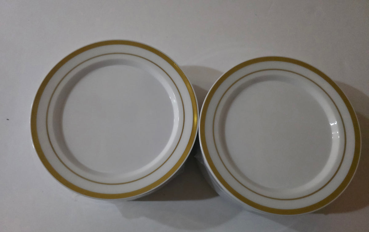 BESTVIP 100PCS Gold Plastic Plates, 7 Inch Disposable