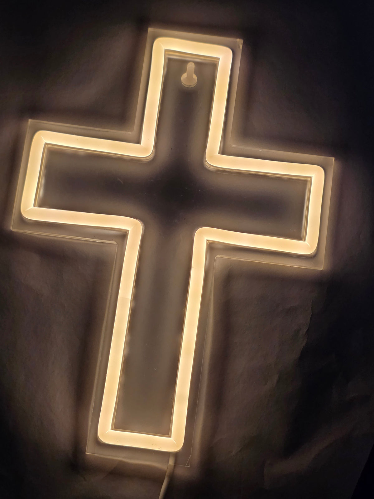 Anrookie Neon Cross Sign for Wall Decor, USB Powered LED Cross Neon Light with Dimmable Feature for Bedroom, Wall, Christening, Christmas, Kids Birthday Party Decor