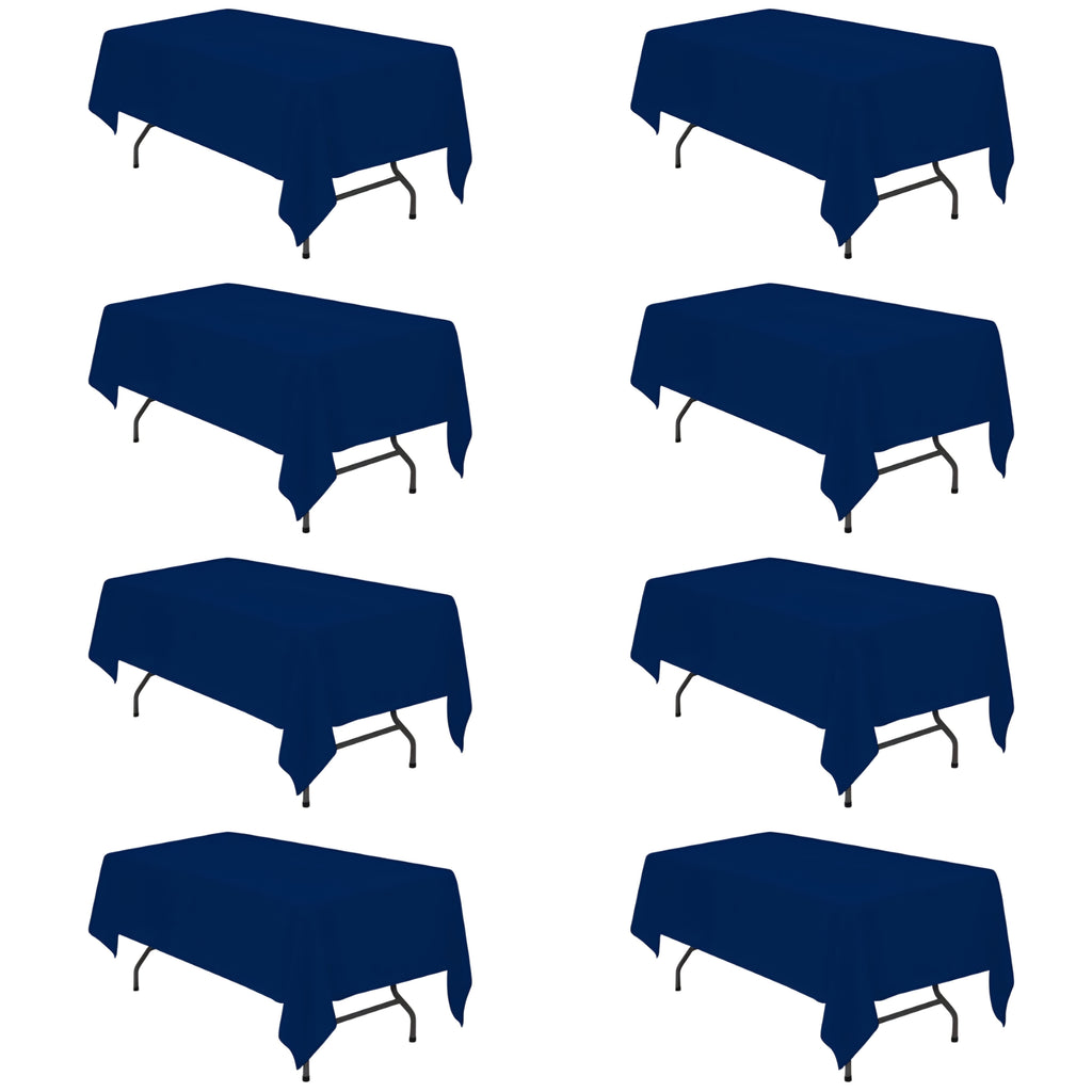 BRILLMAX 8 Pack Navy Blue Tablecloths 60x102 Inch