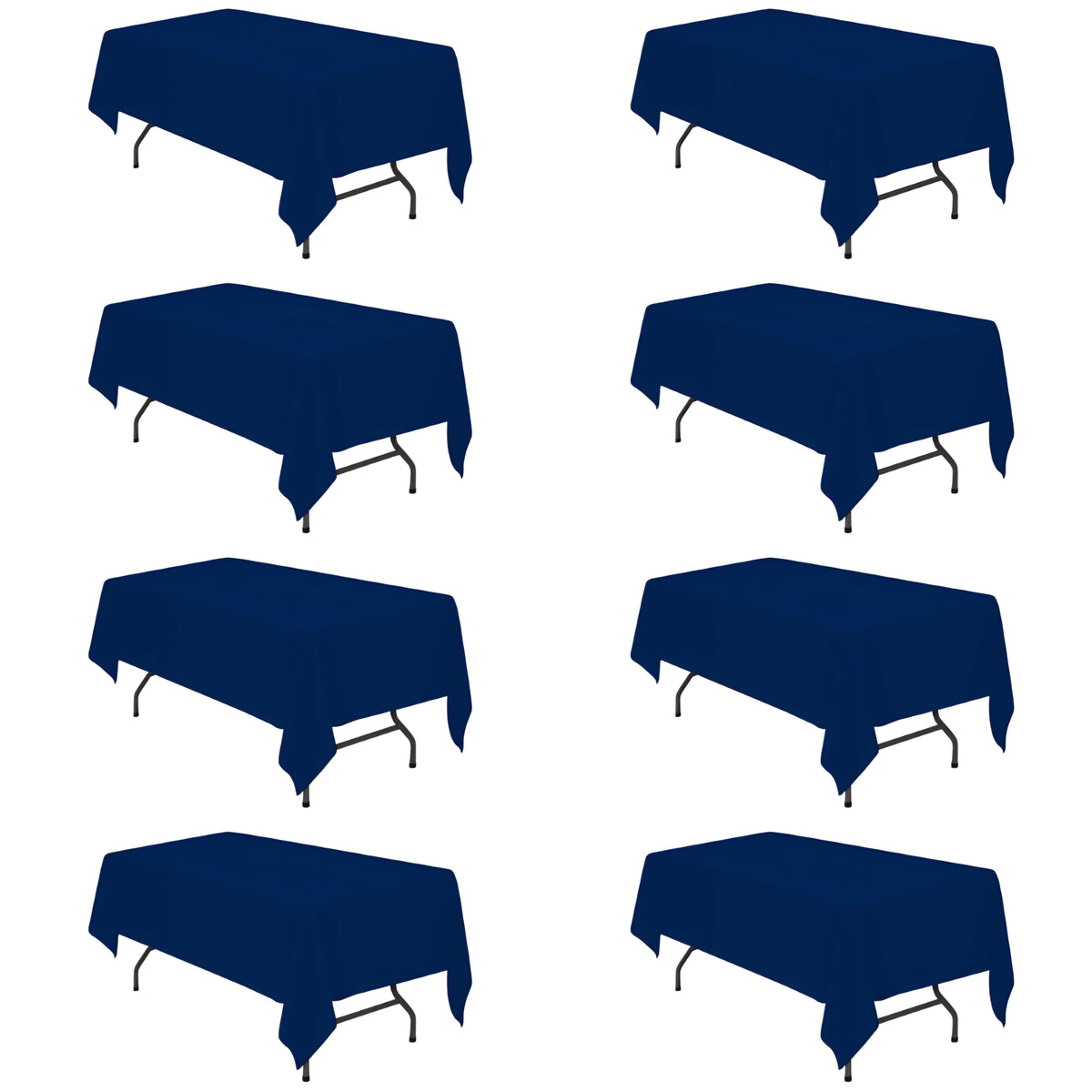 BRILLMAX 8 Pack Navy Blue Tablecloths 60x102 Inch
