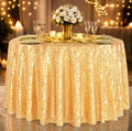 B-COOL Gold Sequin Tablecloth 120" Round