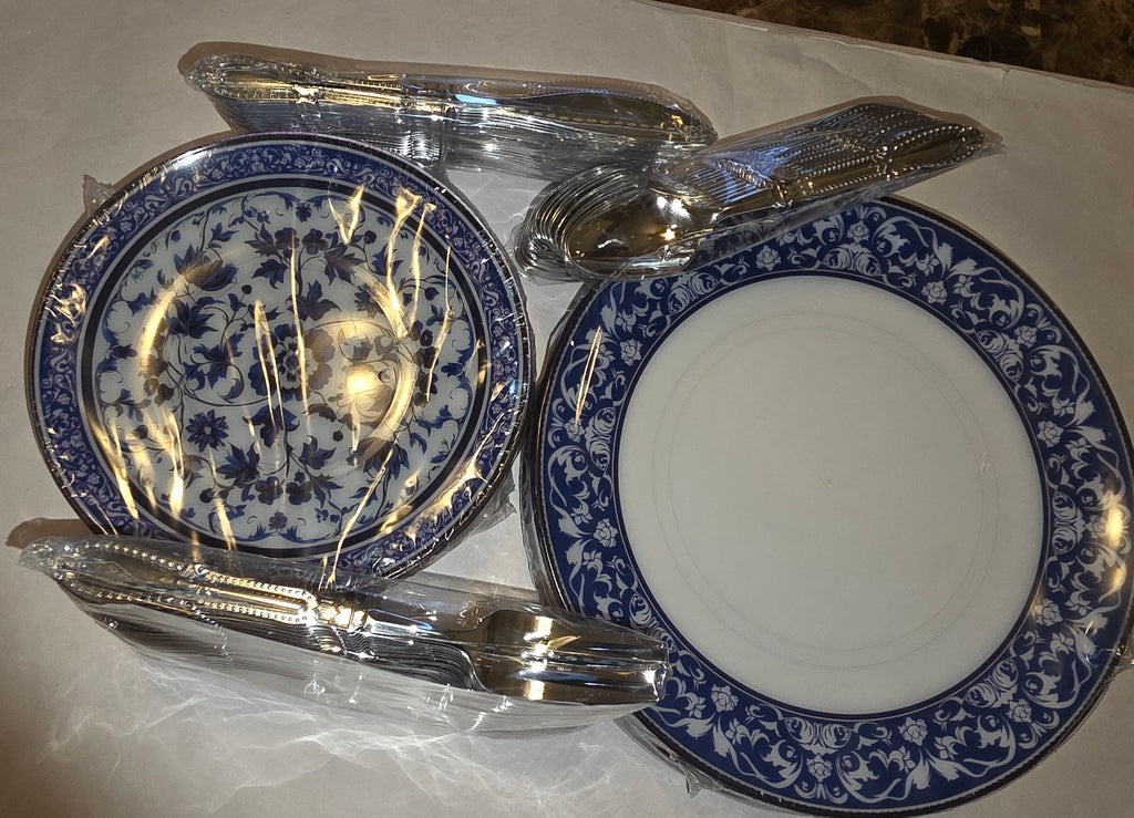 Hioasis 175 Pcs Blue Plates Set