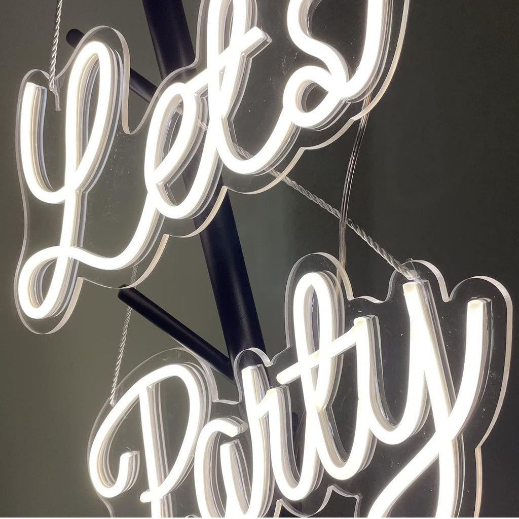 32x8 inch Let's Party Neon Signs Art Wall Lights