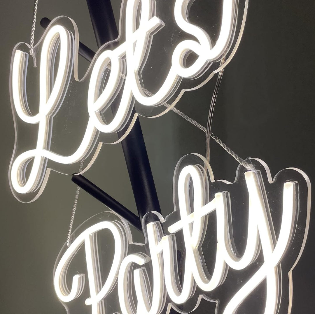 32x8 inch Let's Party Neon Signs Art Wall Lights