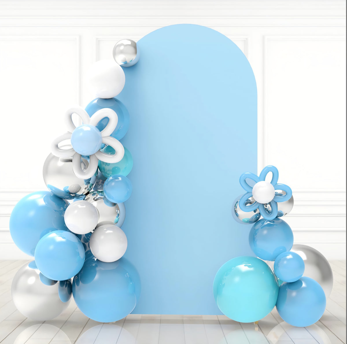 Babenest 7.2Ft Baby Blue Wedding Arch Backdrop Cover