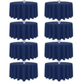 pepmily 8 Pack Navy Blue Round Tablecloth, 90 Inch