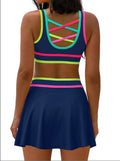 popvil 3 Piece Swimsuits Womens High Waisted Bikini Sets Neon Tummy Control Full Coverage Modest*