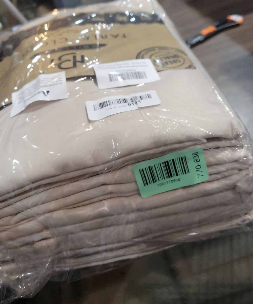 BRILLMAX 8 Pack Beige Polyester Tablecloths 60x102 Inch