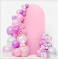 LEBENGURU Upgraded 6FT Open Arch Backdrop Cover, Light Pink Spandex