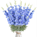 COEWUR 16Pcs Blue Delphinium Artificial Flowers, 33.5'' Silk