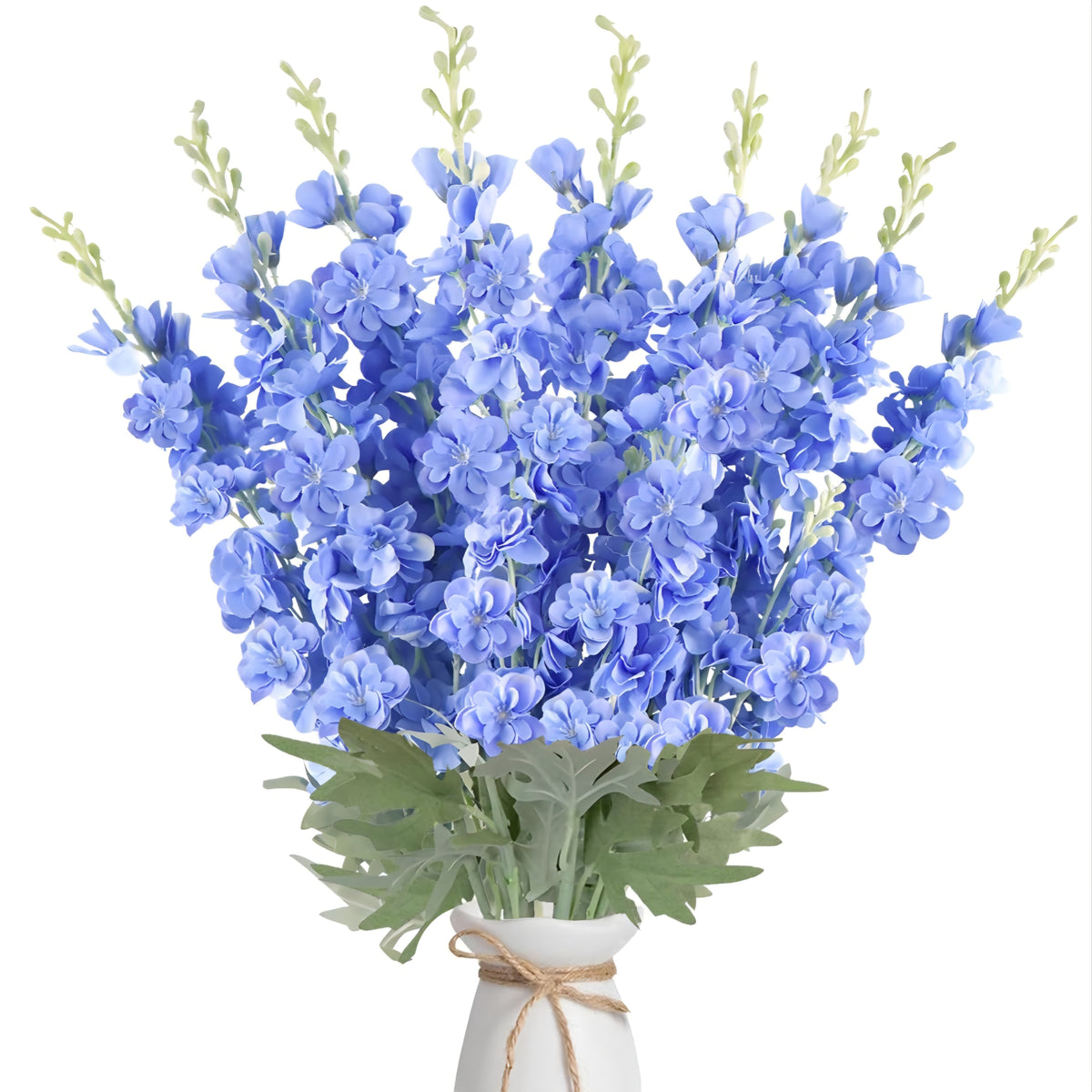 COEWUR 16Pcs Blue Delphinium Artificial Flowers, 33.5'' Silk