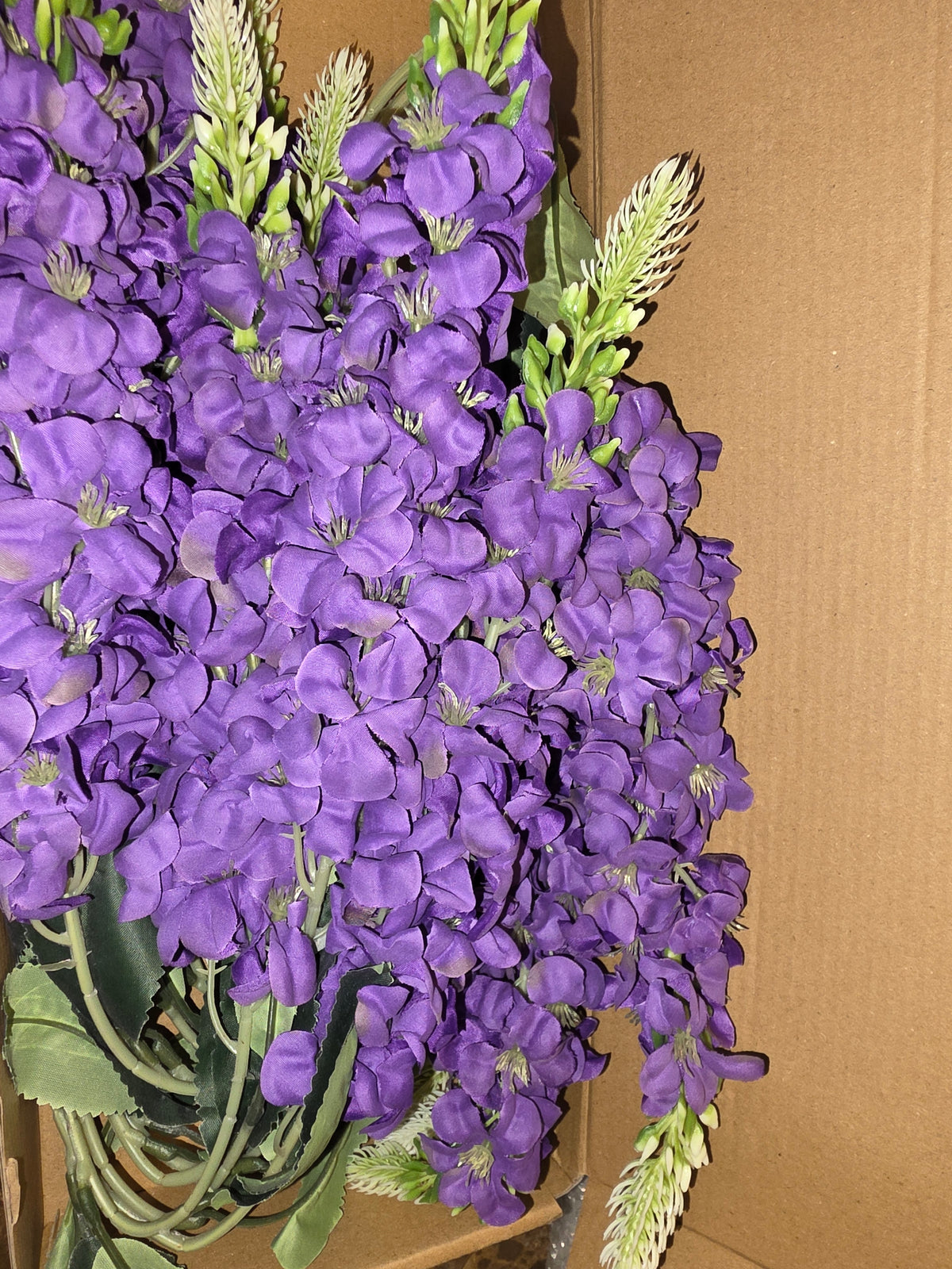 Famtores 3PCS Purple Artificial Delphinium Flowers Faux Snapdragon 21.65” Fake Hyacinth Silk Flowers