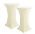 HolidayIdeas Cocktail Table Covers, 2 Pack - Fitted Stretch Spandex Square Corners Cocktail Tablecloths