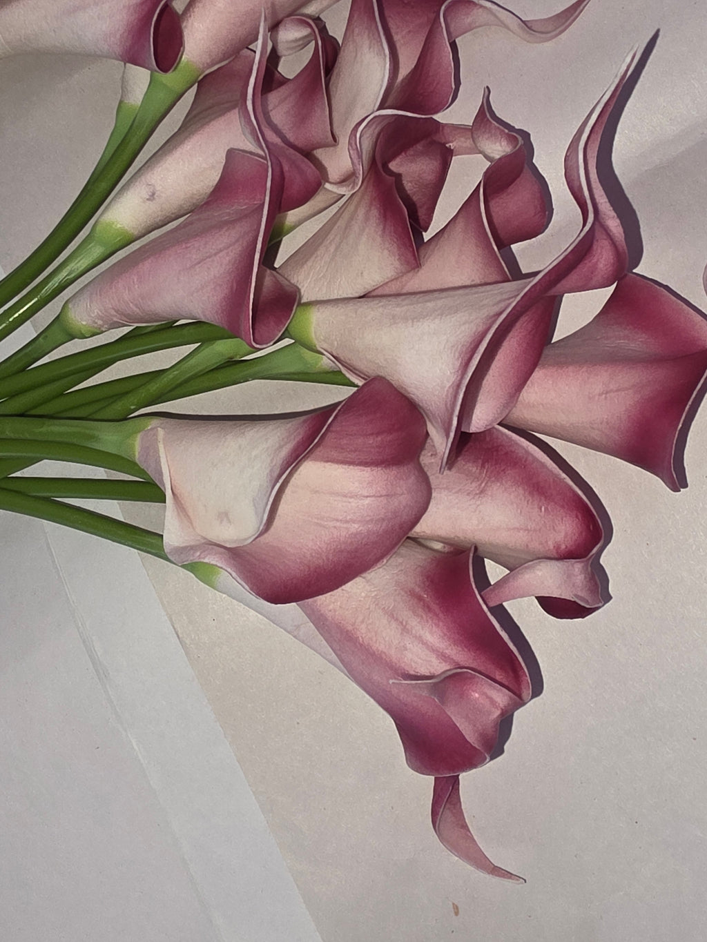 Pink Fake Calla Lily Flowers 24PCS Real Touch Pink Calla Lily Faux Flowers Arrangement for Home*