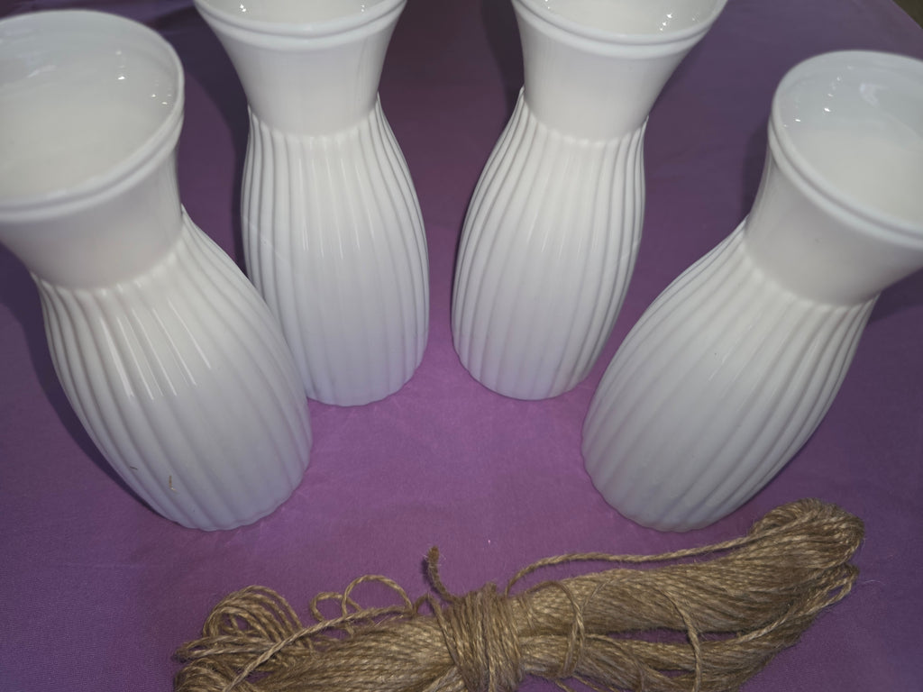 Ninehaoou 20 Pcs Plastic Bud Vases, White