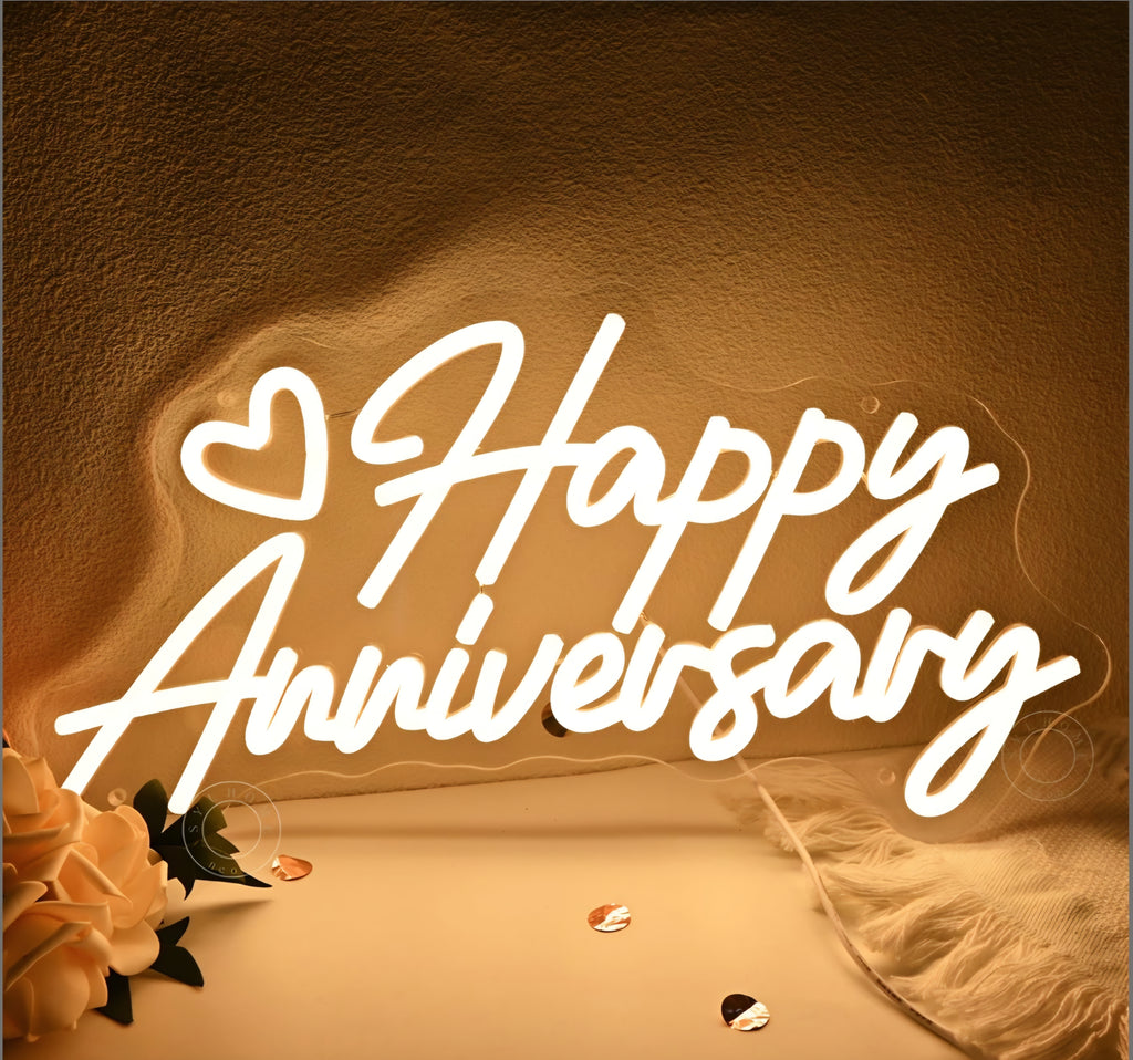 SYLHOME Happy Anniversary Led Neon Light Sign