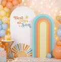Mindsoft Arch Backdrop Cover Set, Boho Sun Rainbow Design