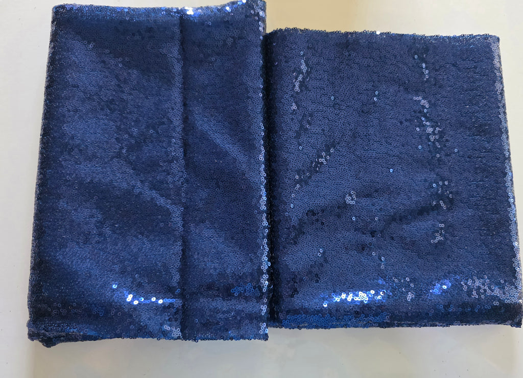 Juya Delight Sequin Rectangle Tablecloth 50" x 80" Navy Blue