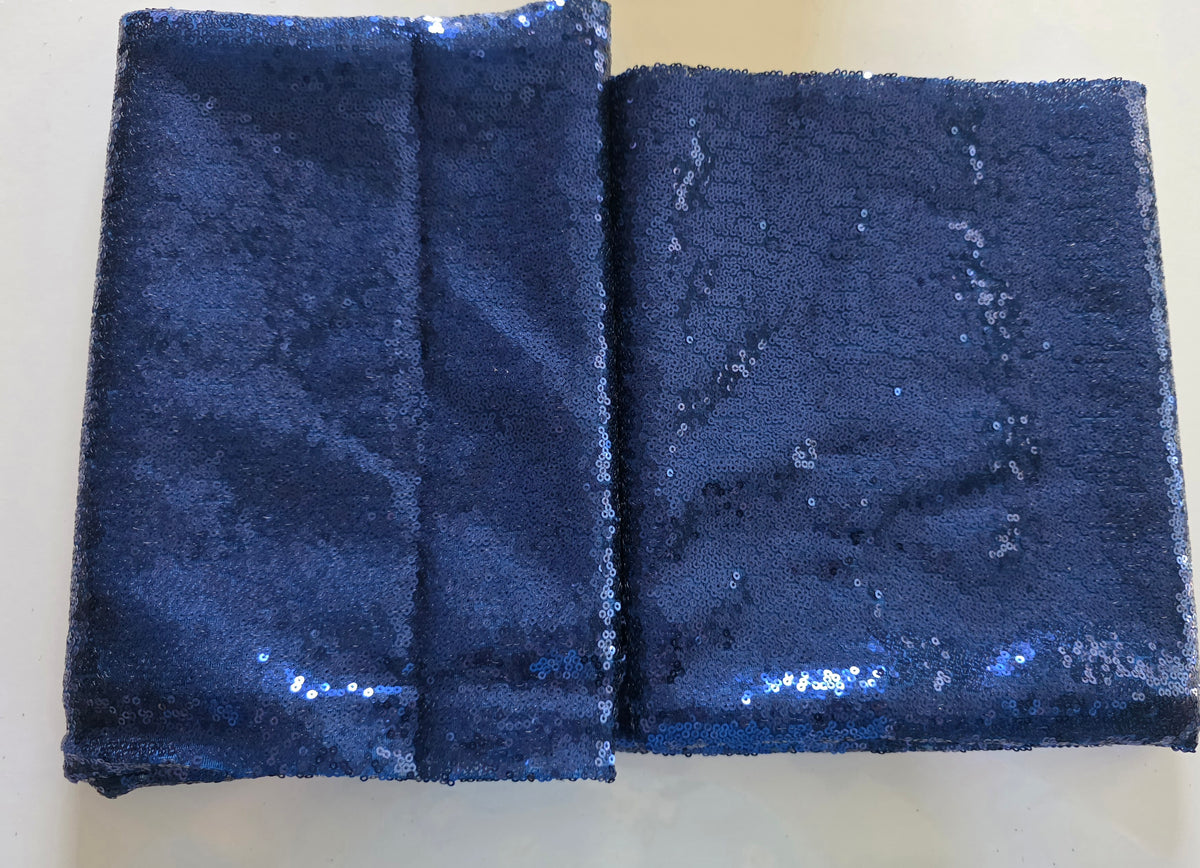 Juya Delight Sequin Rectangle Tablecloth 50" x 80" Navy Blue