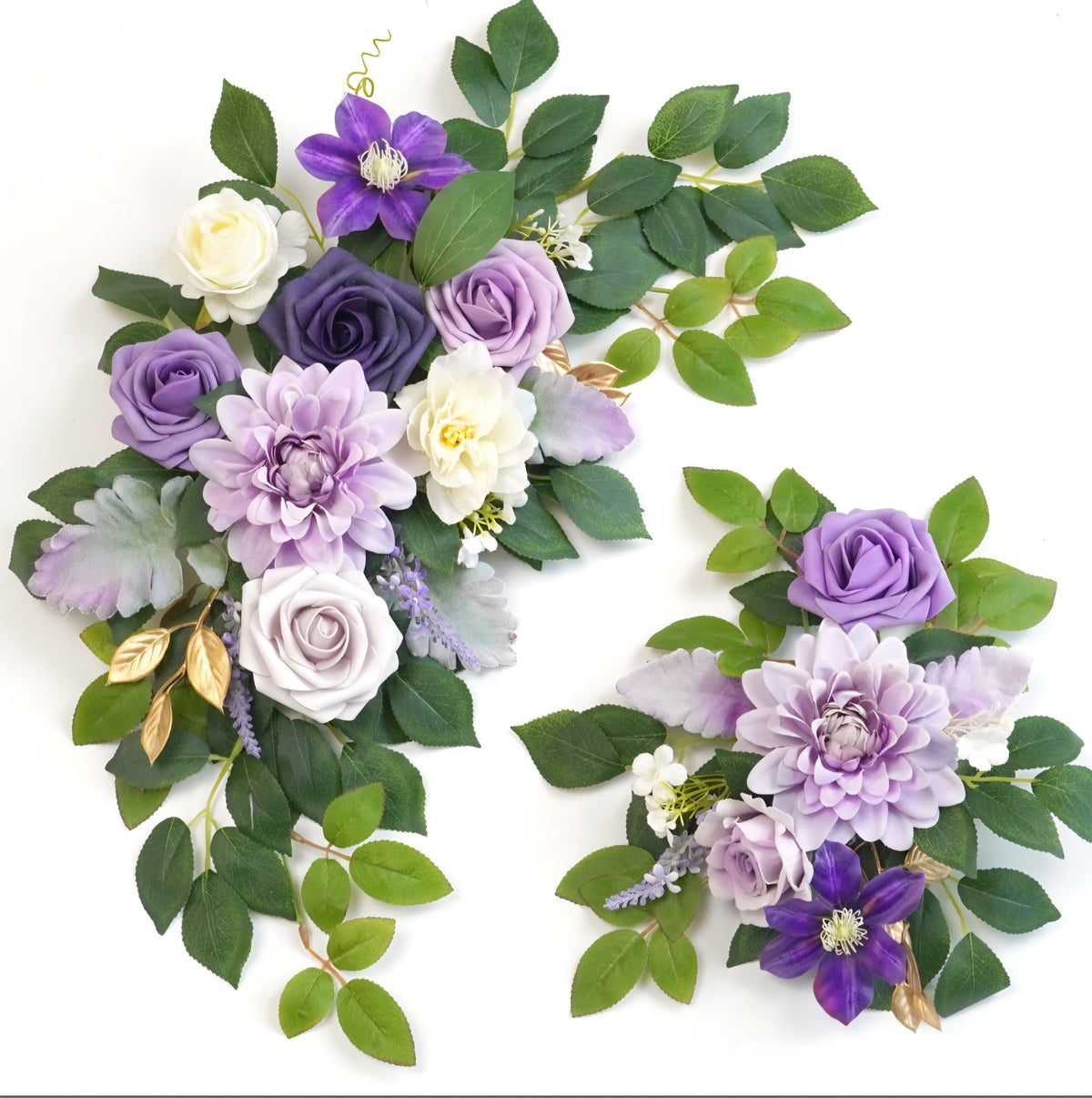 Piklado Wedding Decor Pack of 2 Welcome Sign Flower Backdrop Garland for Ceremony Reception Wall *