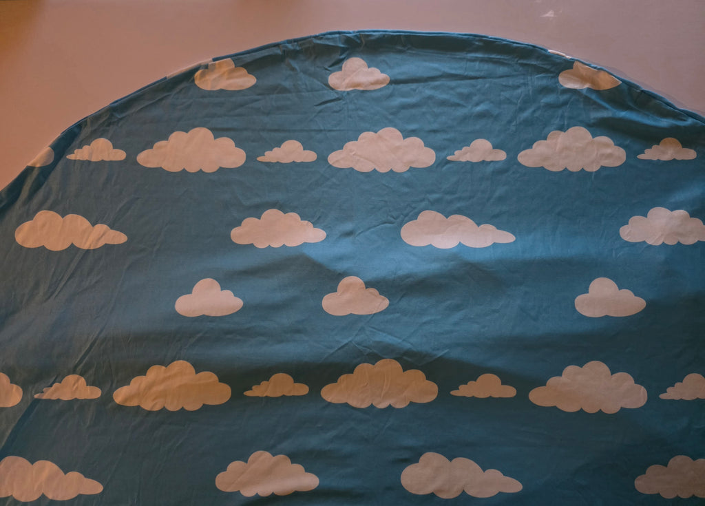 RimCereal Cartoon Arch Backdrop Cover, 7.2 ft Blue Sky & White Clouds