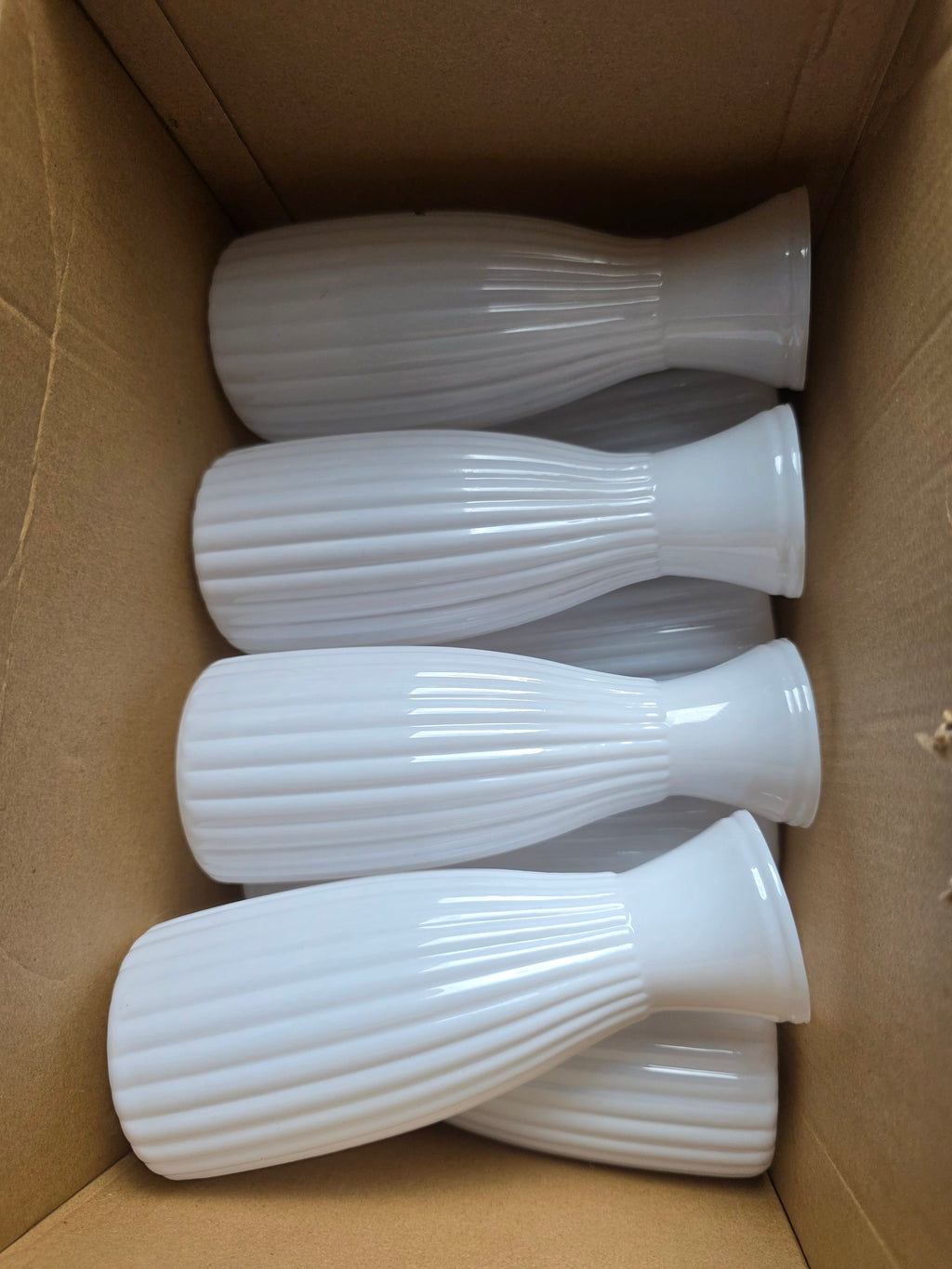 Ninehaoou 20 Pcs Plastic Bud Vases, White