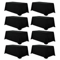 Heneger 8 Pack Black Tablecloths Rectangle 90 x 156 Inch for 8 Foot Tables