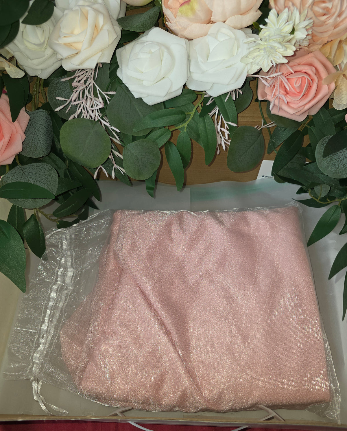 Lisuun Artificial Wedding Arch Flowers with Chiffon Runner, Pack of 3 *