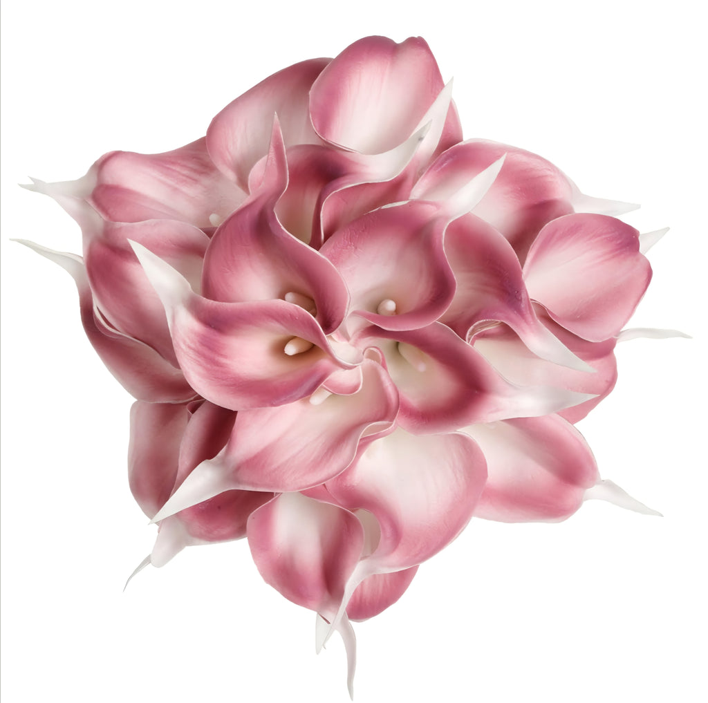 Pink Fake Calla Lily Flowers 24PCS Real Touch Pink Calla Lily Faux Flowers Arrangement for Home*